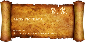 Wach Norbert névjegykártya